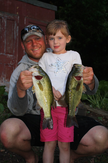 Local resident and former Owen Sound Attack Hockey enforcer Adam Smyth shared the boat with his daughter Grace during the Grey-Bruce Bass Club tournament on Boat Lake last month.  Grace managed to land some nice largemouth bass to help the Smyth team bring five fish to the scales.